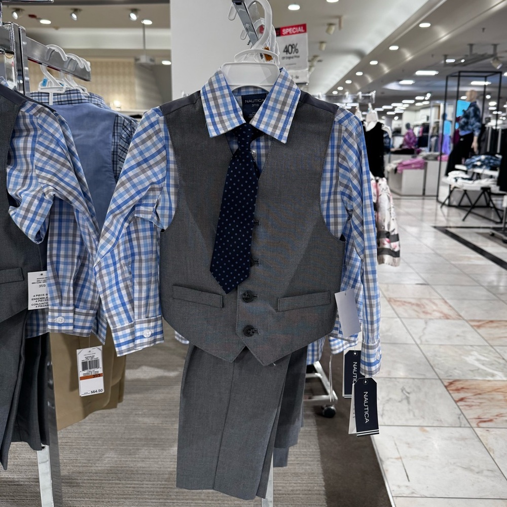 🥳 Great Bundle! Nautical 4 piece boys formal pants and vest 2T
